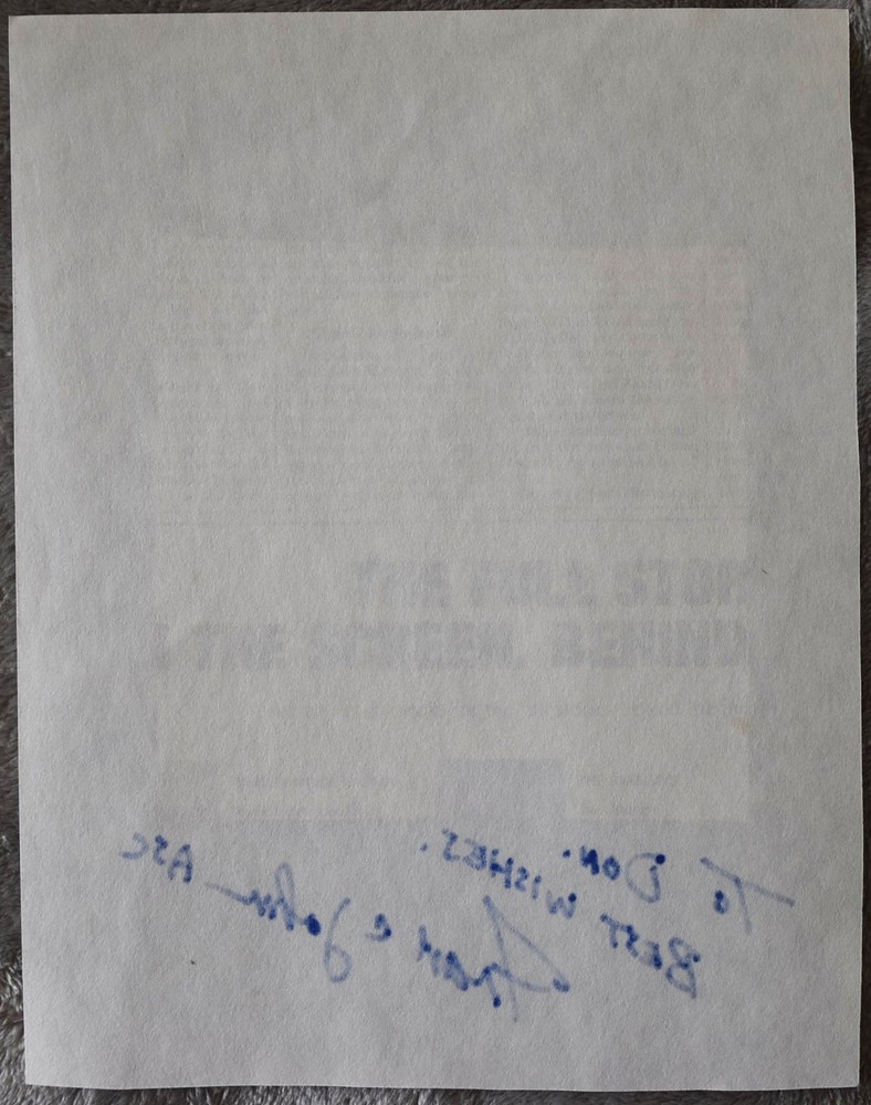 Frank Johnson Hand Signed Paper