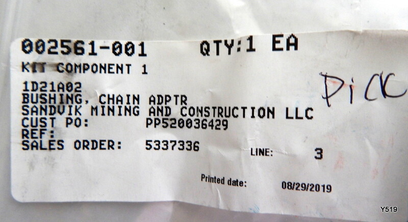 Sandvik Chain Adapter Bushing 002561-001