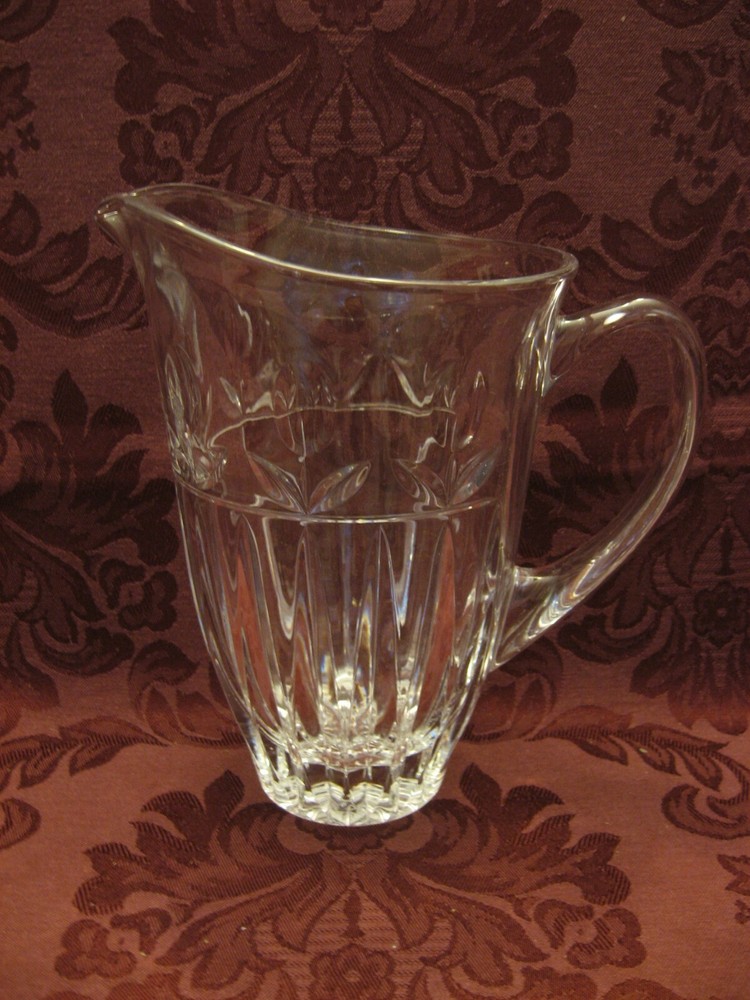 Block Tulip Garden Crystal Pitcher - Very Nice!