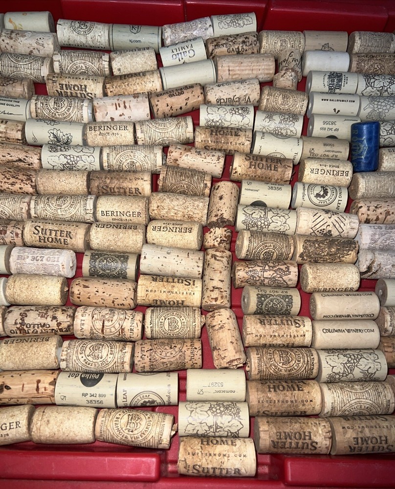 Used Wine Corks Lot 190 Different Corks. Different Sizes. Craft Supplies