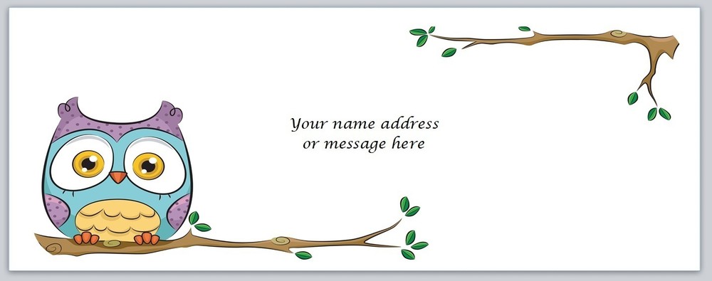 Personalized Address Labels Blue Owl on Branch (BO 698)