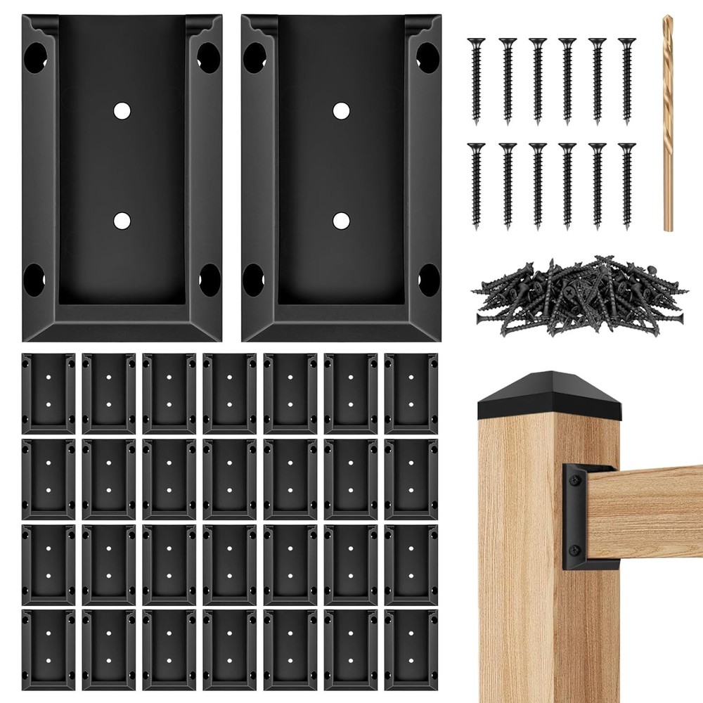 Versatile 30PCS Deck Railing Connectors with Iron Screws for Safe Installations