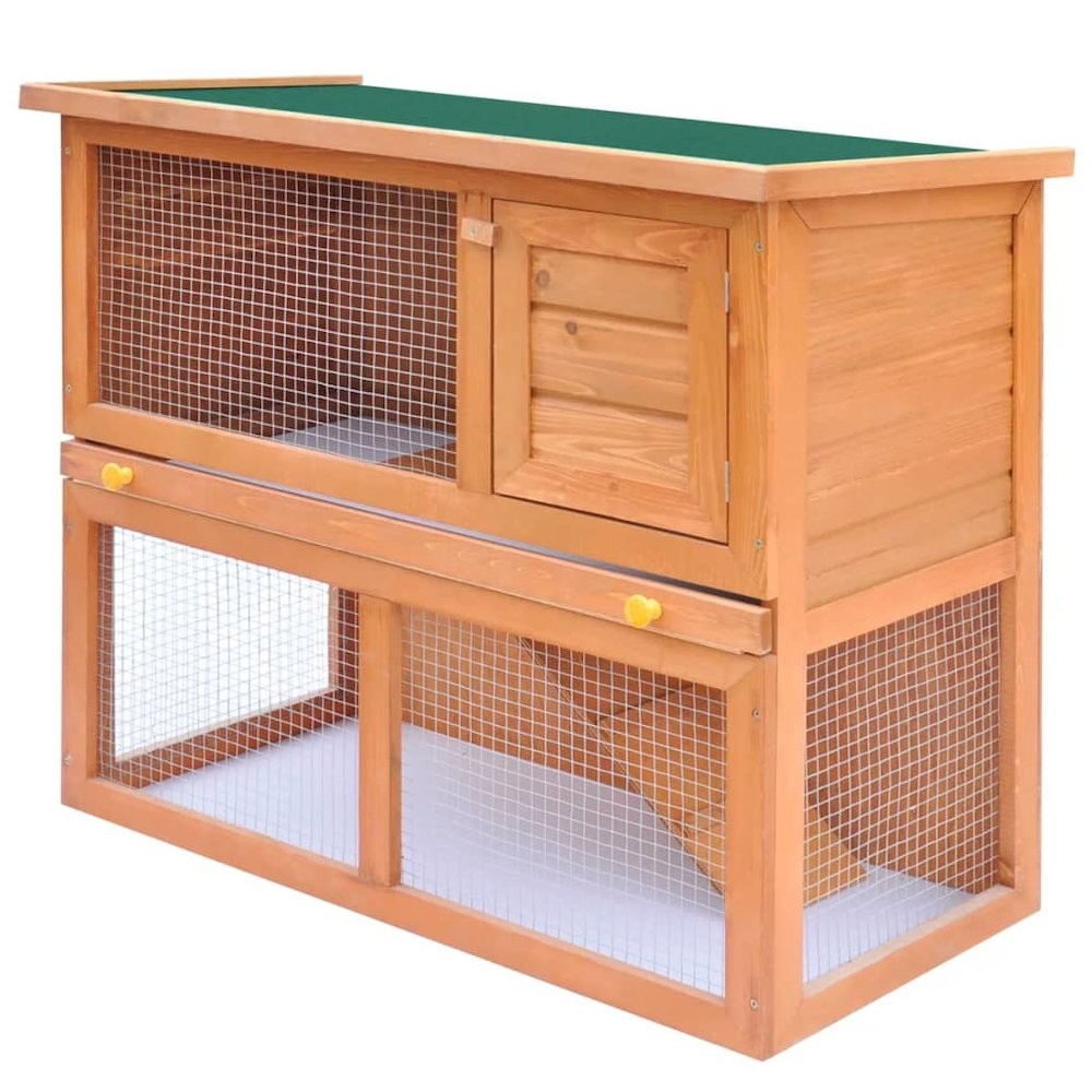 Rabbit Hutch Wooden Solid pine wood Large Height-Adjustable