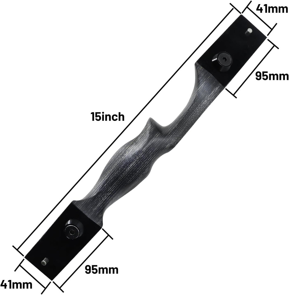 Black Hunter Left Hand Bow Riser 15'' Archery Bow Riser for Recurve Bow Longbow