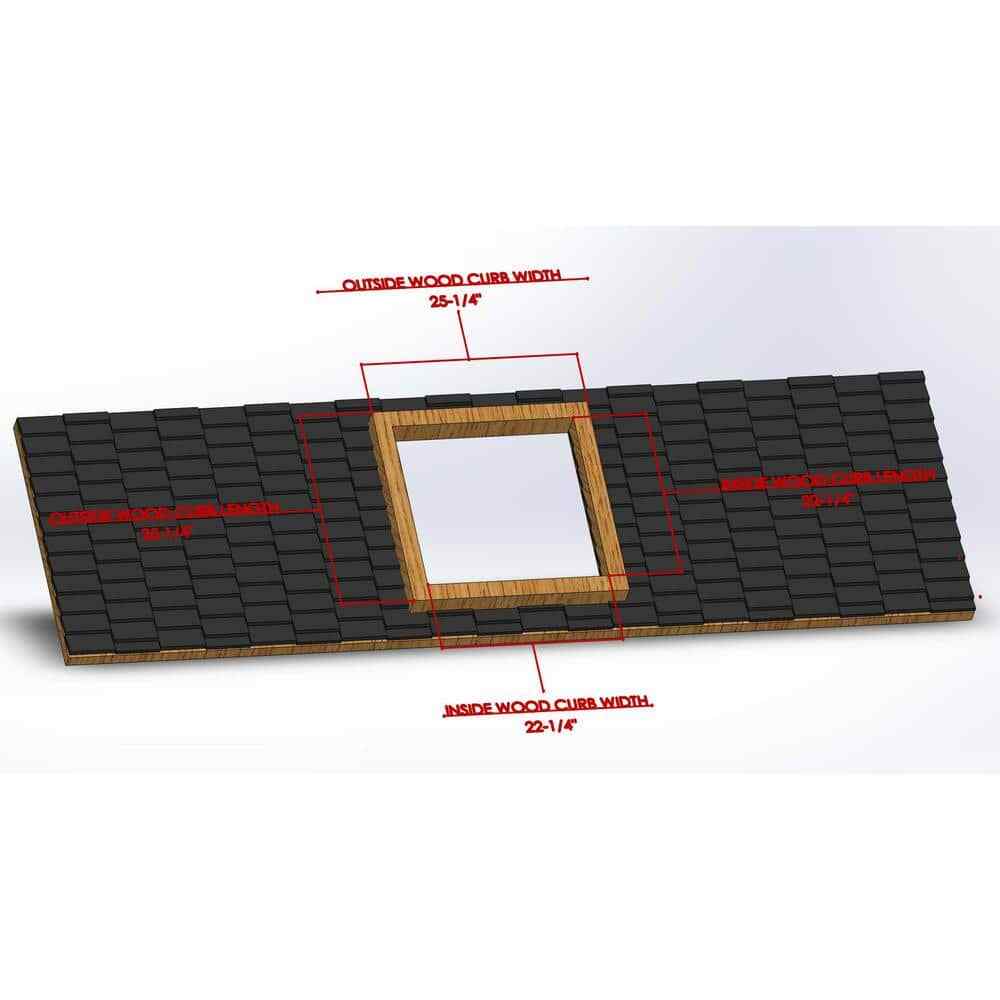 Gordon Skylight Fixed Curb Mount 22-1/4 in. Double Dome Glazed White Leak Proof