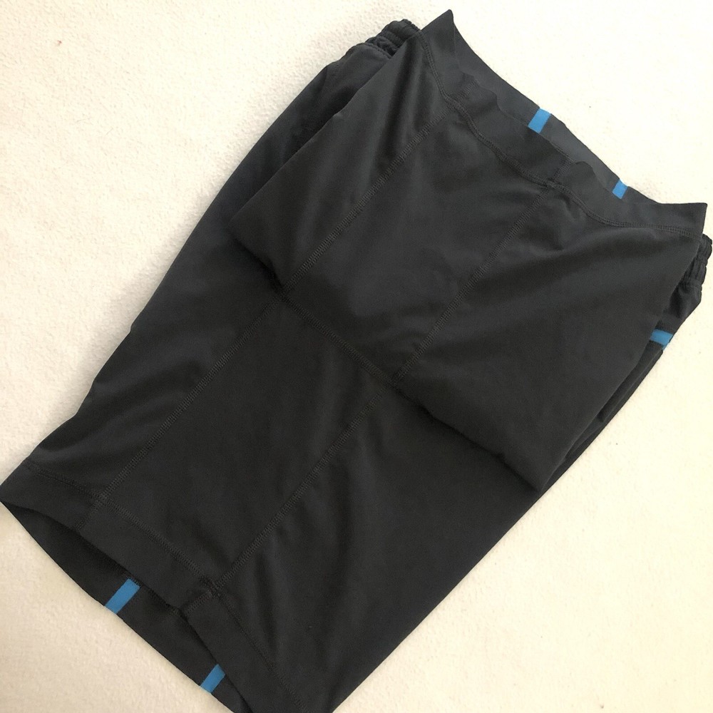 Lululemon Men Black Blue Lined Drawstring 9” Liner Pace Breaker Workout Short S