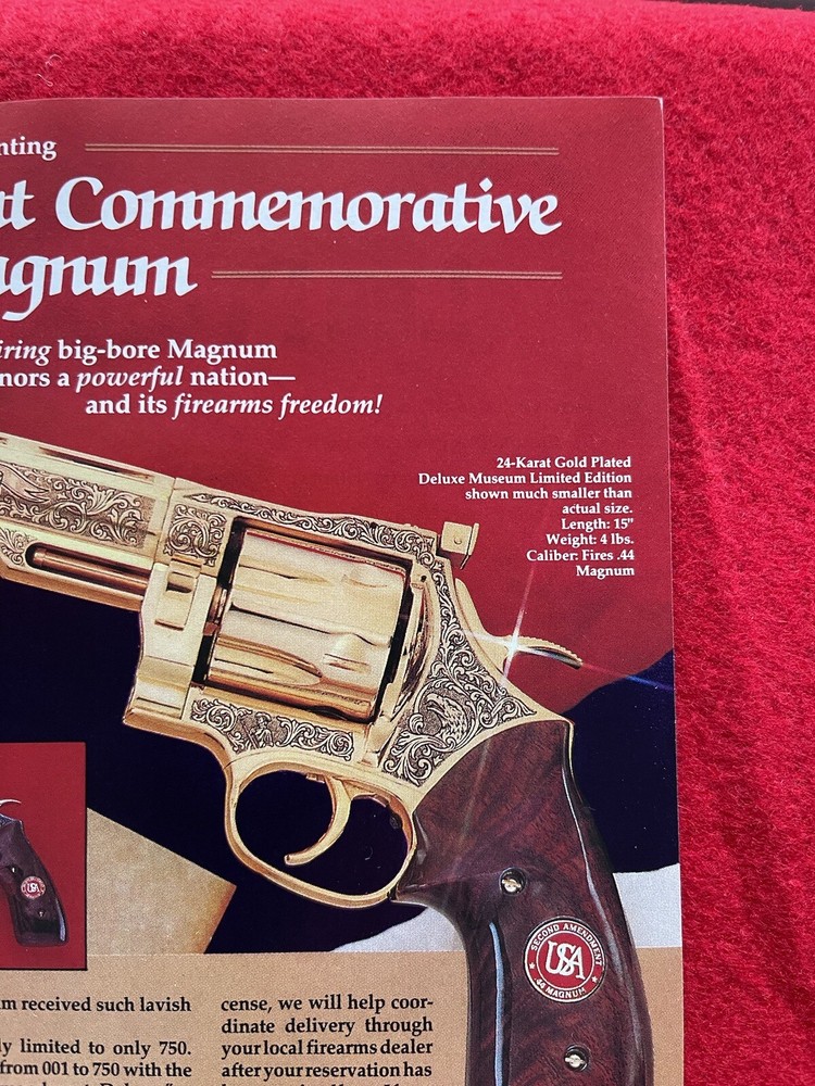 Vintage 1992 Second Amendment Commemorative.44 Magnum Print Ad