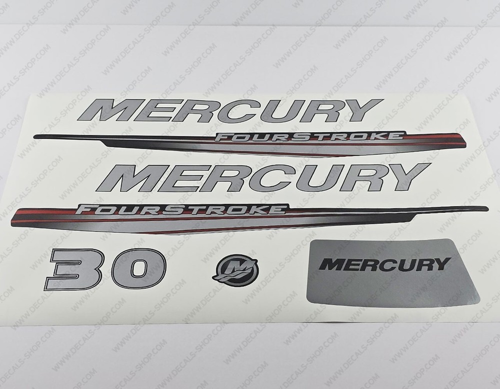 Mercury 30 hp Four Stroke 2013-2017 RED outboard engine decals sticker