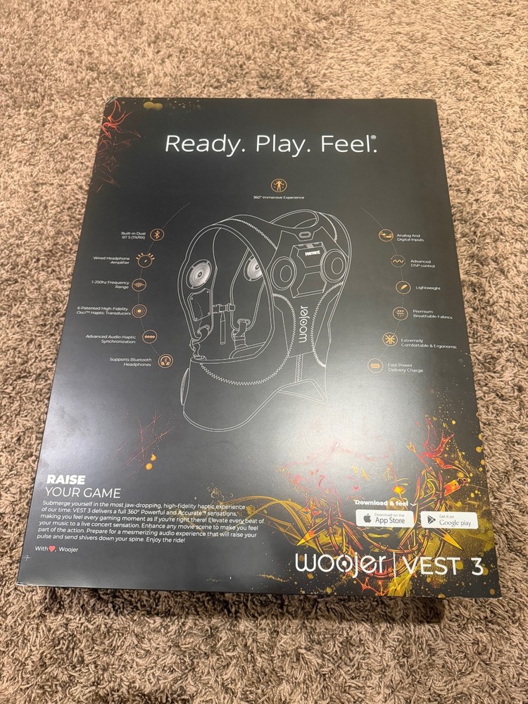 Woojer Vest 3 Midas Edition Haptic Gaming Vest Bundle + Fortnite Bonus Item Code