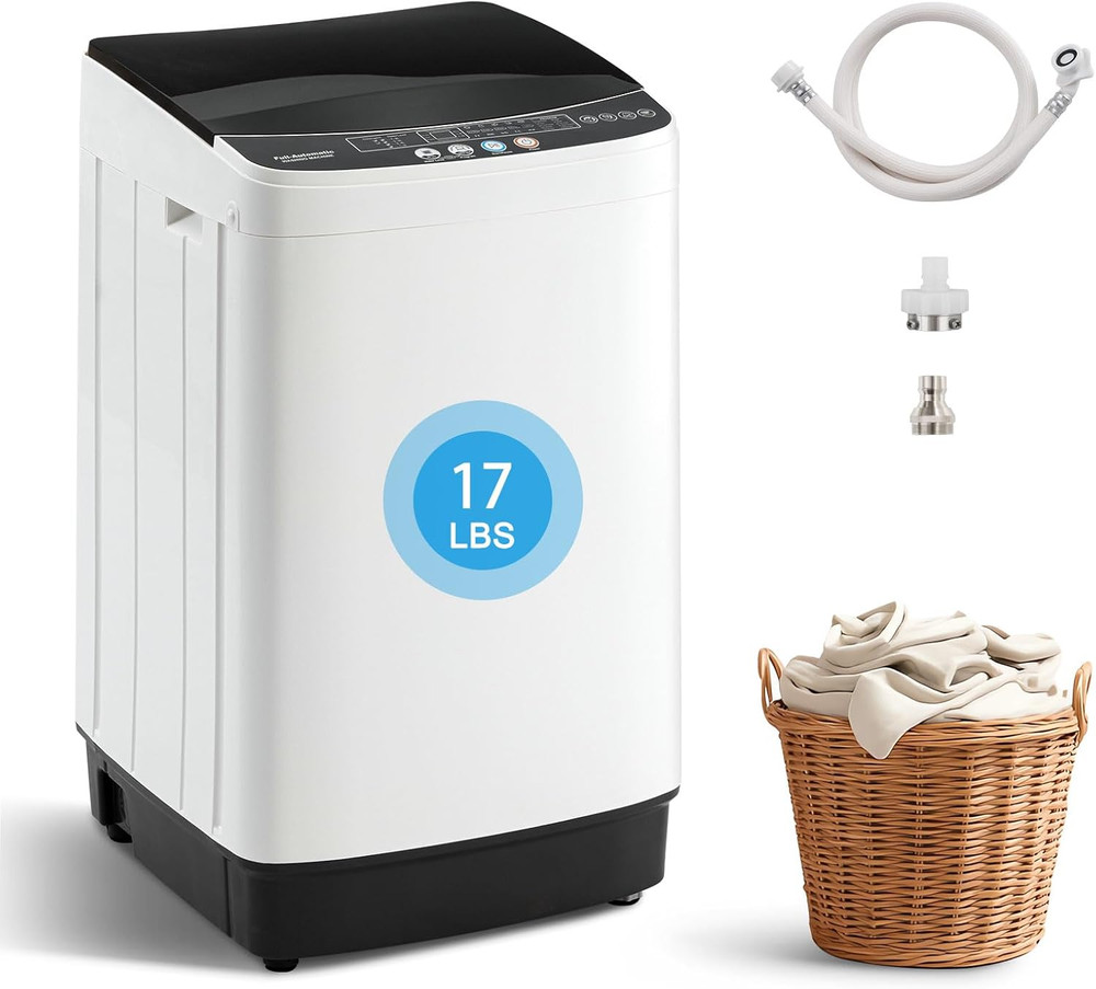 Portable Washing Machine, 17LBS Full Automatic Washer and Spinner, 10 Programs w