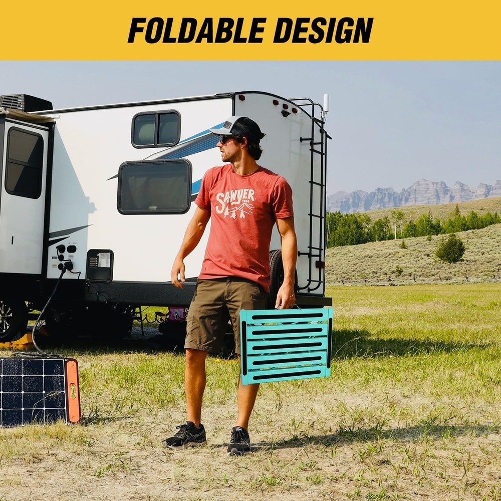 Nilight RV Folding Step Stool 500LB Aluminum Platform w/ Motion Sensor LED Light