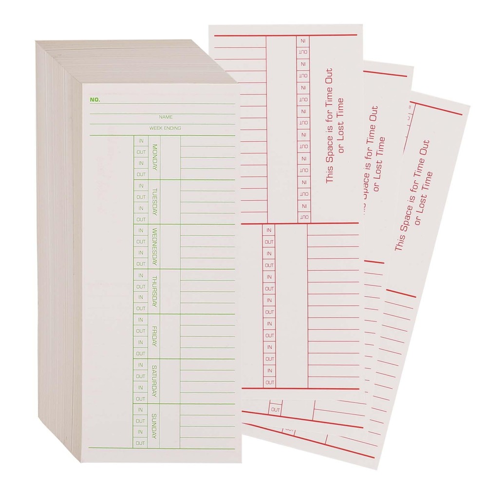 ALGLEA 500PCS Time Cards for Employees Weekly, 2 Sided Sheets, 3-3/8" x...