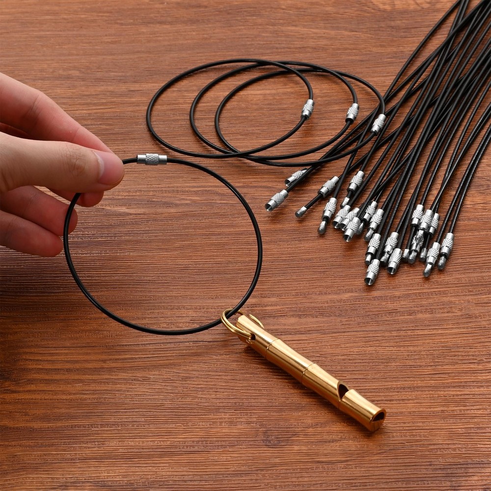 50 Pcs 2mm Thick 10 Inch Stainless Steel Wire Keychain Cable String Wire Loop