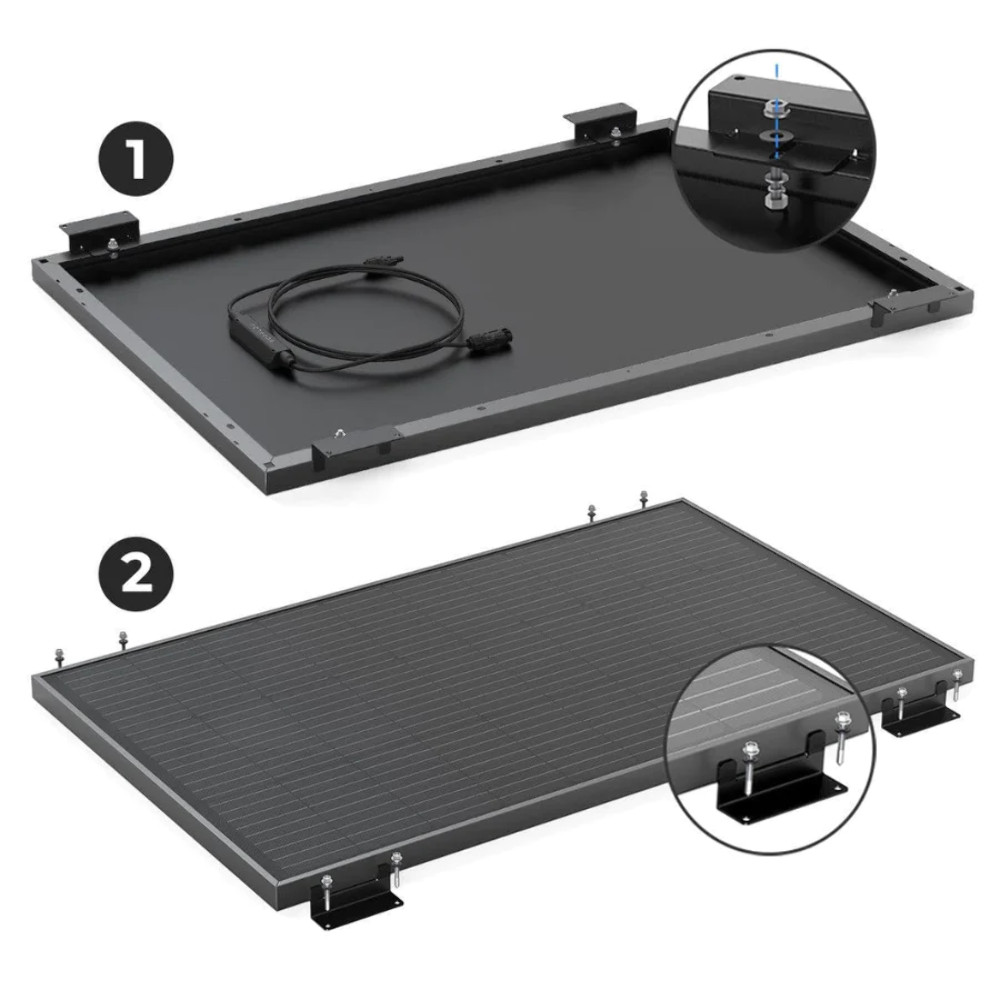 EcoFlow Rigid Solar Panel Mounting Feet With Screws Washers And Nuts