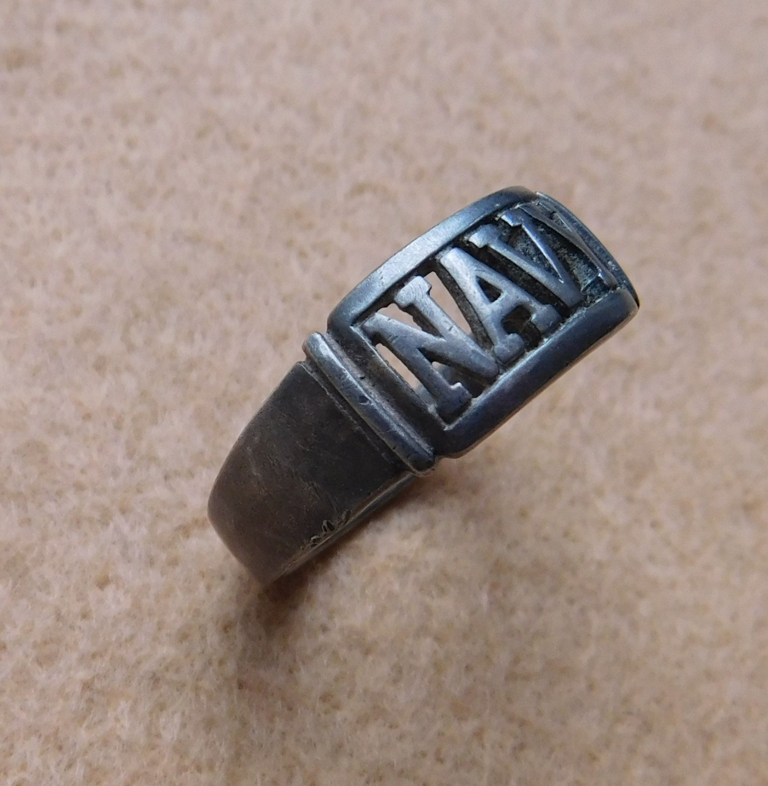 ORIGINAL WWII ERA U.S. NAVY RING - 925 STERLING SILVER, SIZE 11/11.50