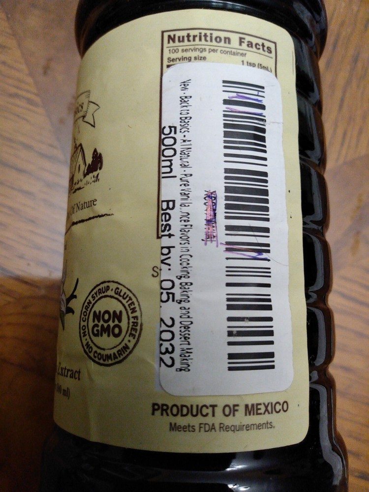 New-Back to Basics Pure Vanilla Extract 16.9 oz
