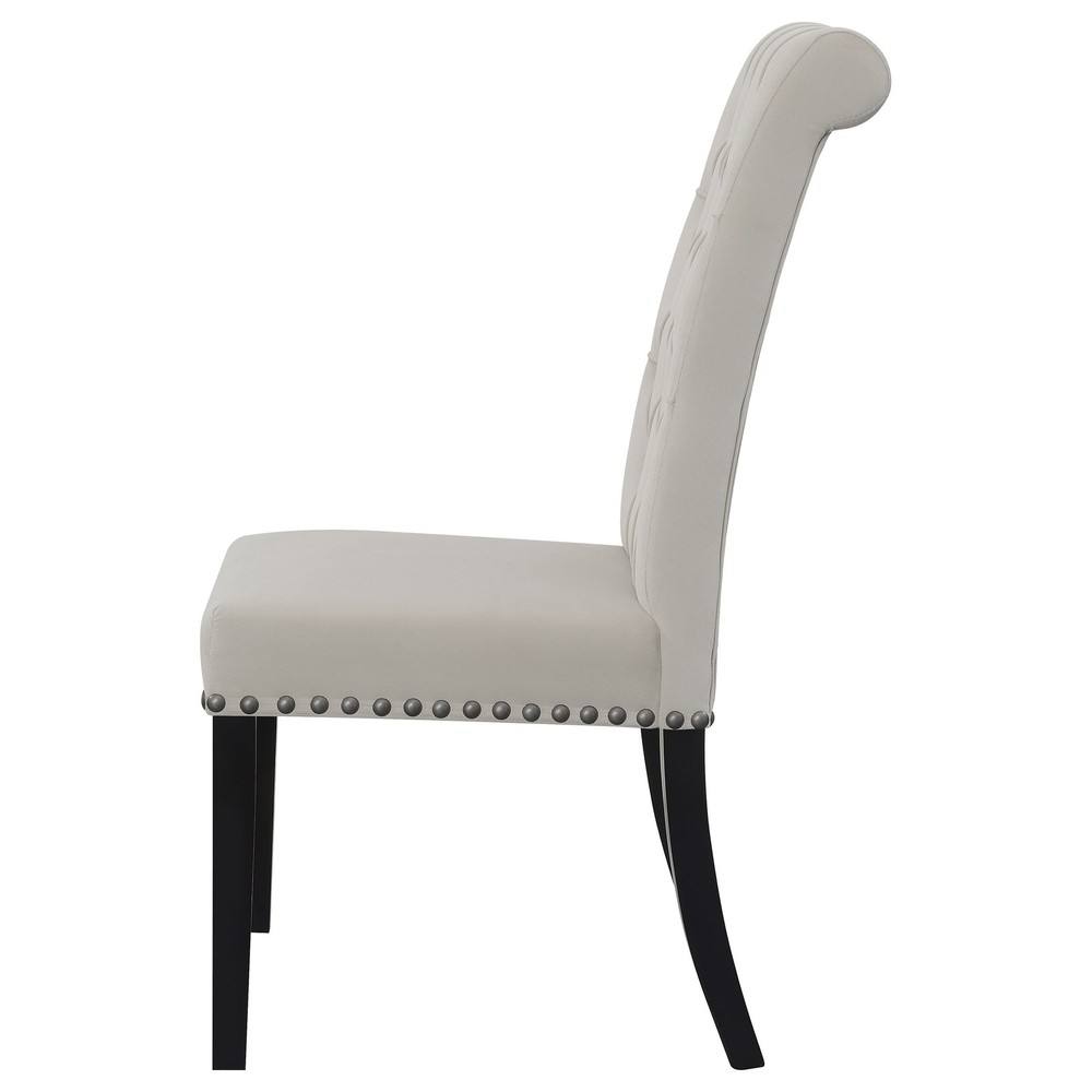Sand and Rustic Espresso Tufted Side Chairs