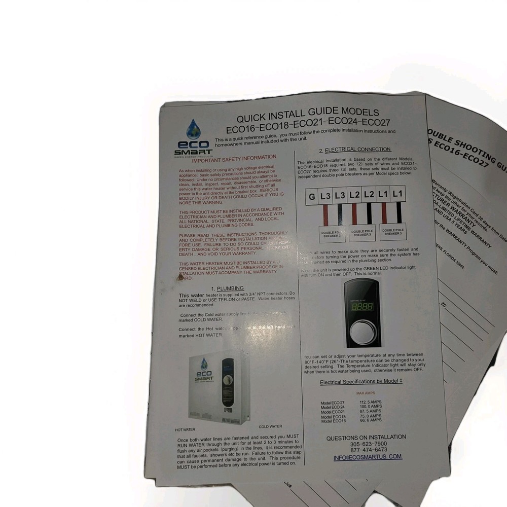 NEW EcoSmart 24 kW 4.68 GPM 240-Volt Electric Tankless Water Heater (ECO 24)