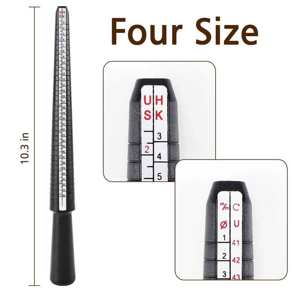 Accmor Ring Size Measuring Black Mandrel, Guage, Blet, Blet