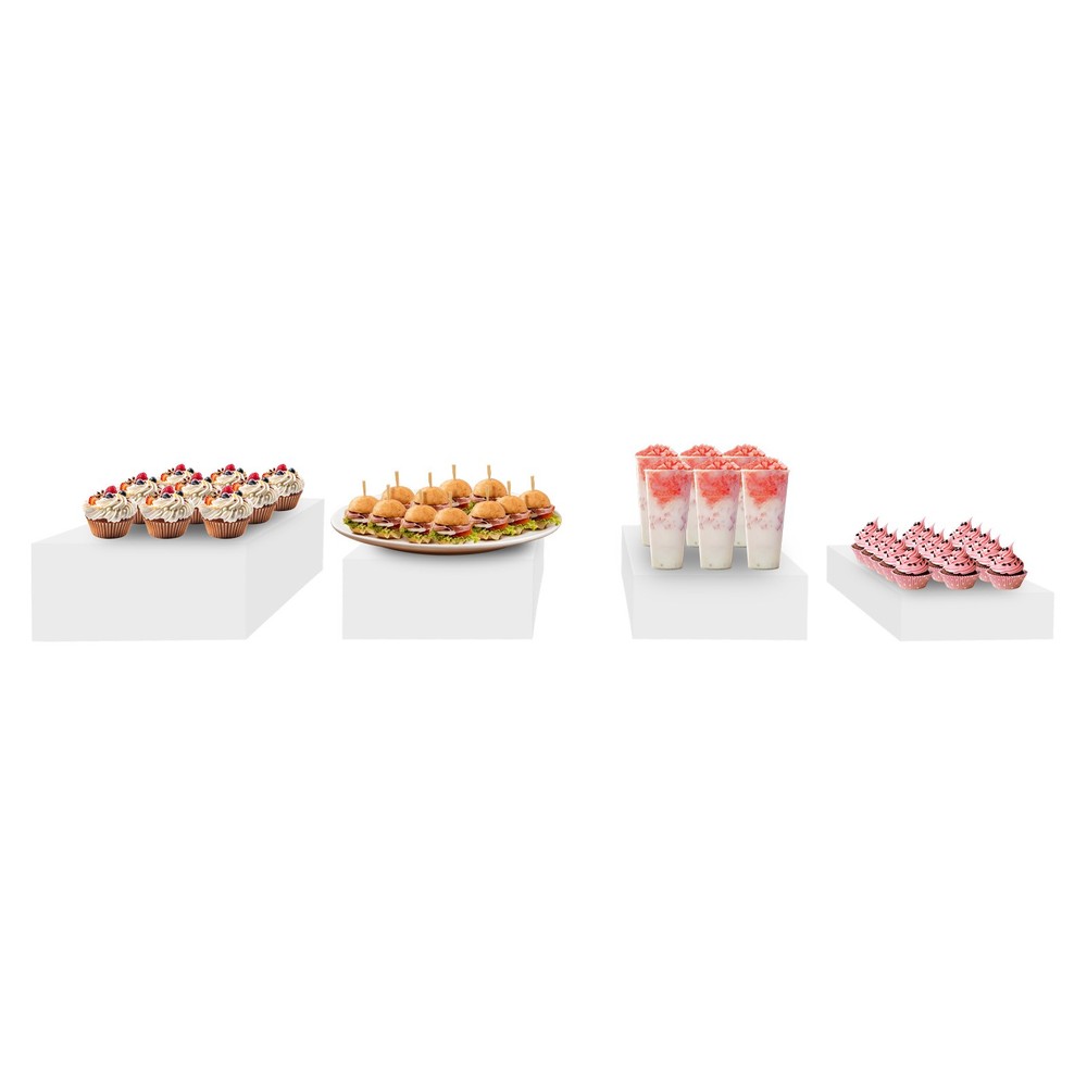 4X Dessert Display Stand Acrylic Party Buffet Riser Multi-purpose Nesting Stand
