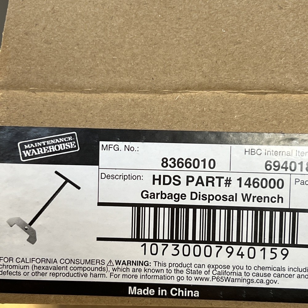 HD Supply Garbage Disposal Unjamming Wrench