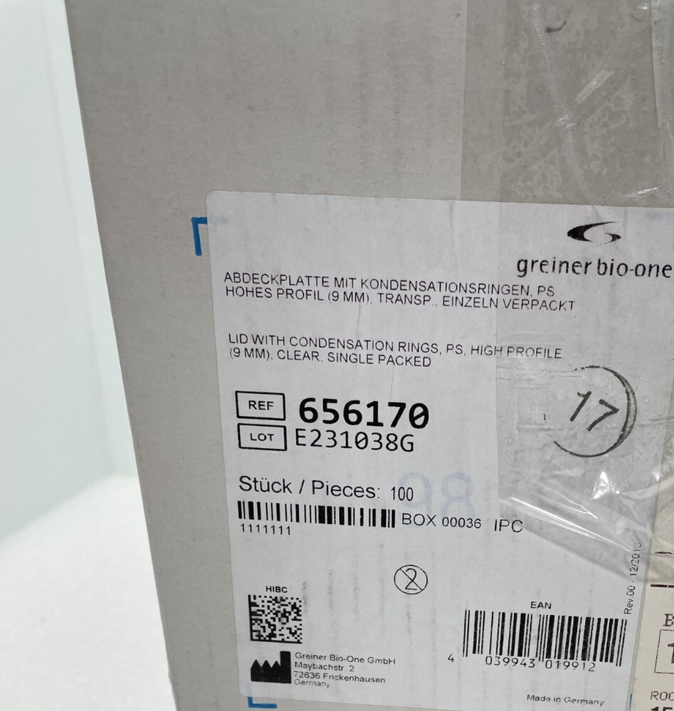 Greiner 656170 Microplate Lid, PS