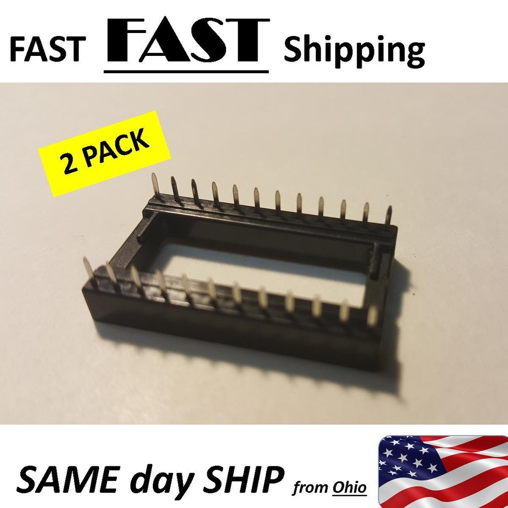 2 PACK ----- 24Pin DIP SIP IC Sockets 24 pin