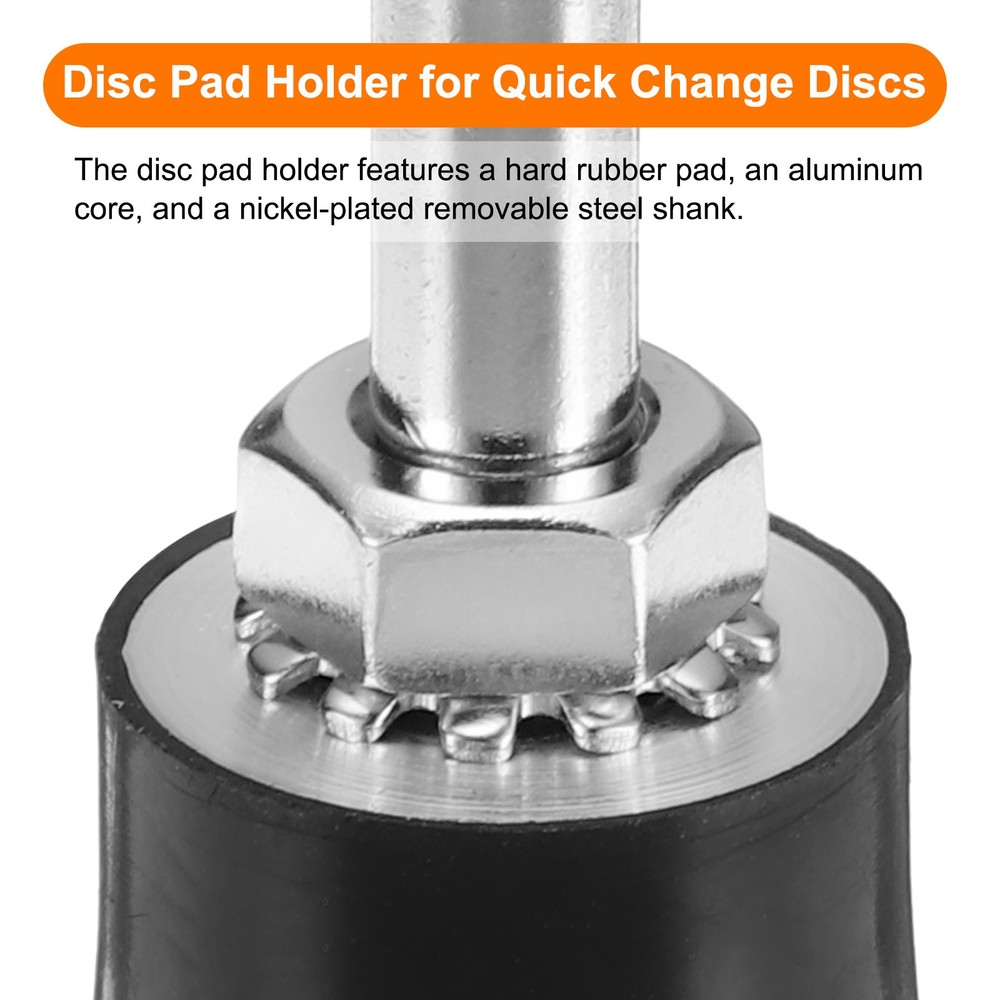 2Pcs 1" Disc Pad Holder Quick Change Discs 1/4" Shank Mandrel, Black