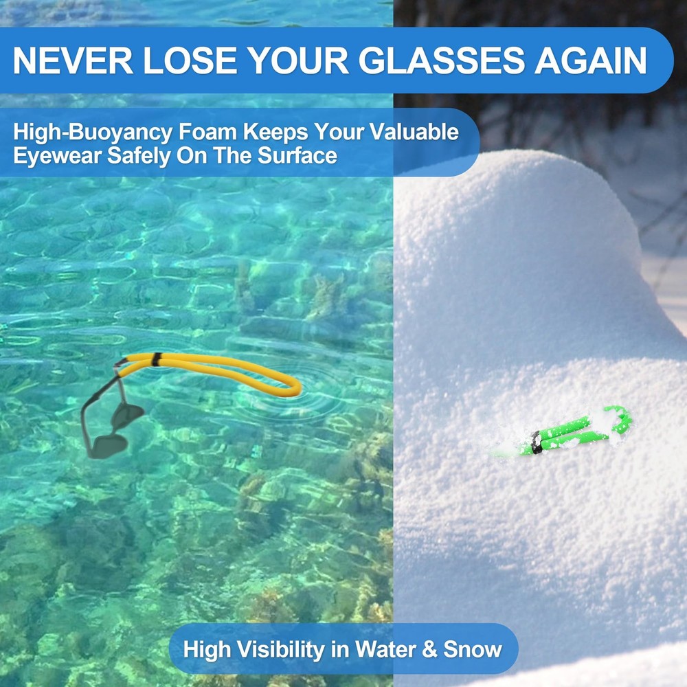 Floating Sunglasses Straps 6 Pack – Adjustable Buoyant Eyewear Retainer with ...