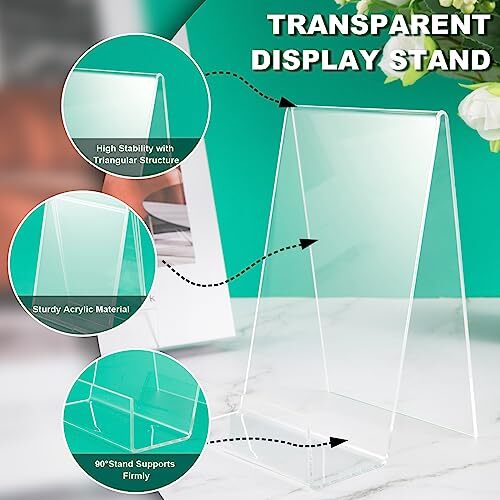 Display Stand with Ledge, Acrylic Book Display Stand Tablet Holder Large 6 Pack