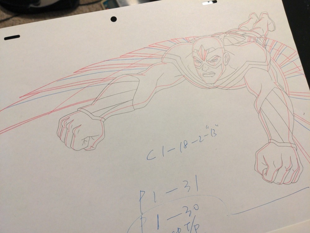 Marvel animation cels Production Art Marvel Comics AVENGERS ASSEMBLE FALCON AA2