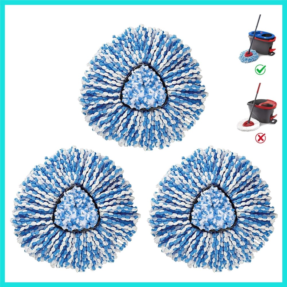 3-Pack Mop Head for O-Ceda RinseClean Spin Mop Refill 2-Tank System Only Easy...