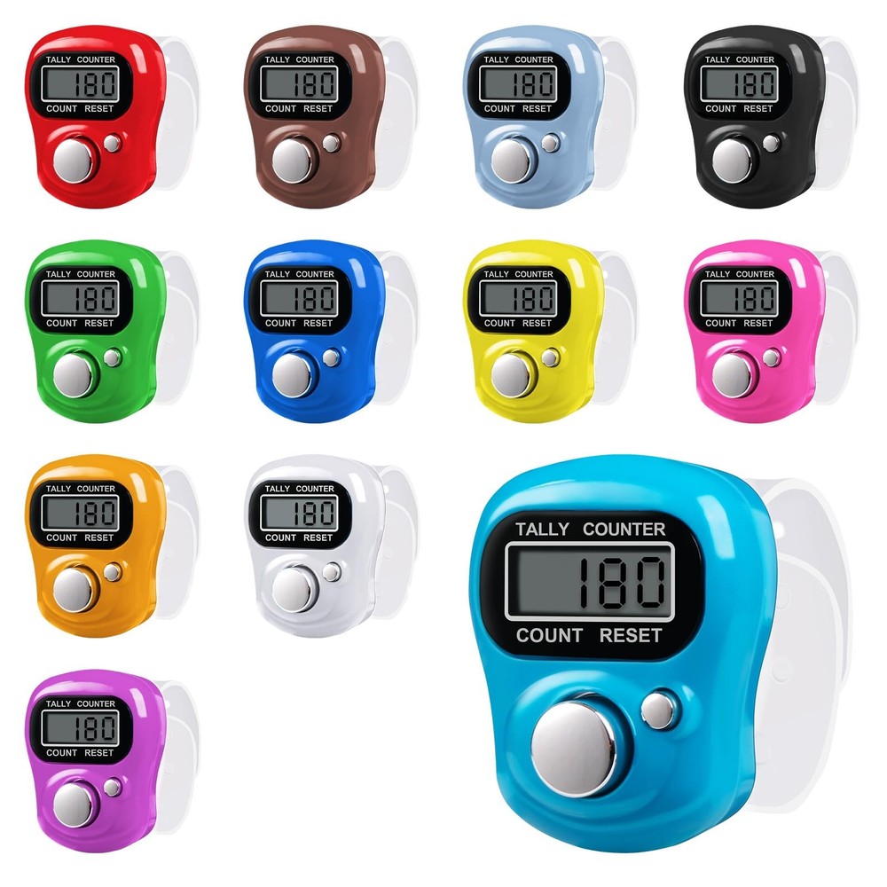 Amble 12 Pack Electronic Finger Counter, 5 Digit LCD Electronic Digital Displ...