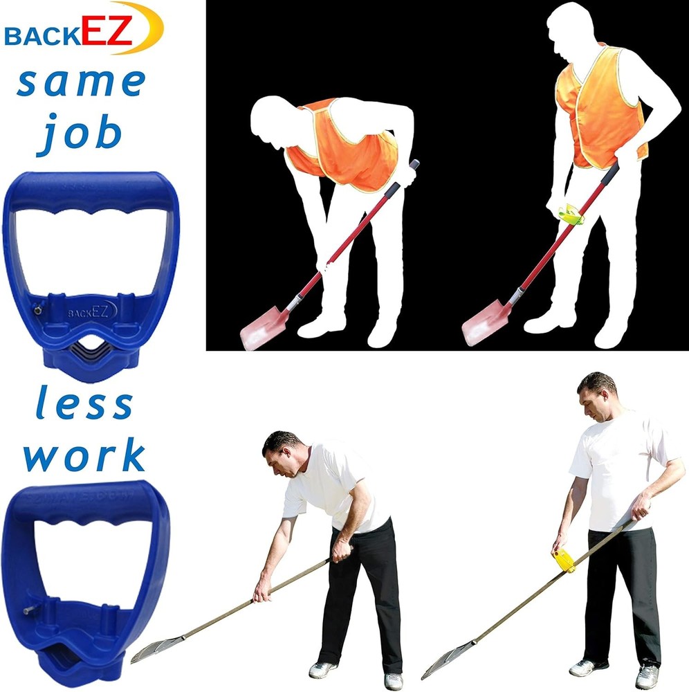 Back-Saving Tool Handle Attachment, EVR-Grip Upgrade, Labor-Saving Blue