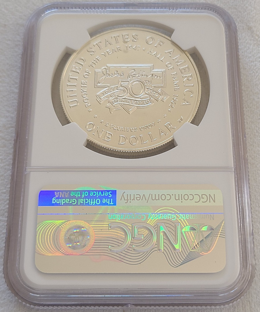 1997 S Jackie Robinson commemorative silver dollar NGC MS70