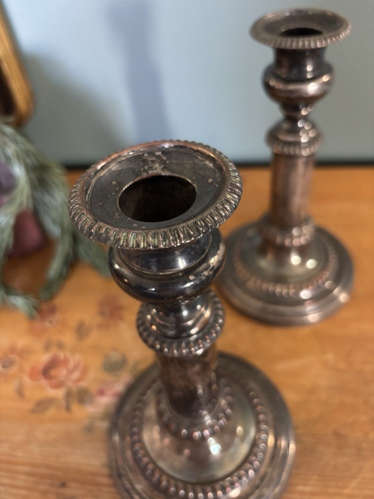 19 Century Sheffield Silver Plate Telescoping Candlesticks
