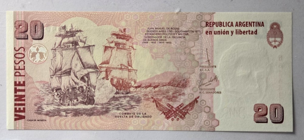 2016 Argentina 20 Pesos (2 Note Set) Uncirculated (Pick-355c)