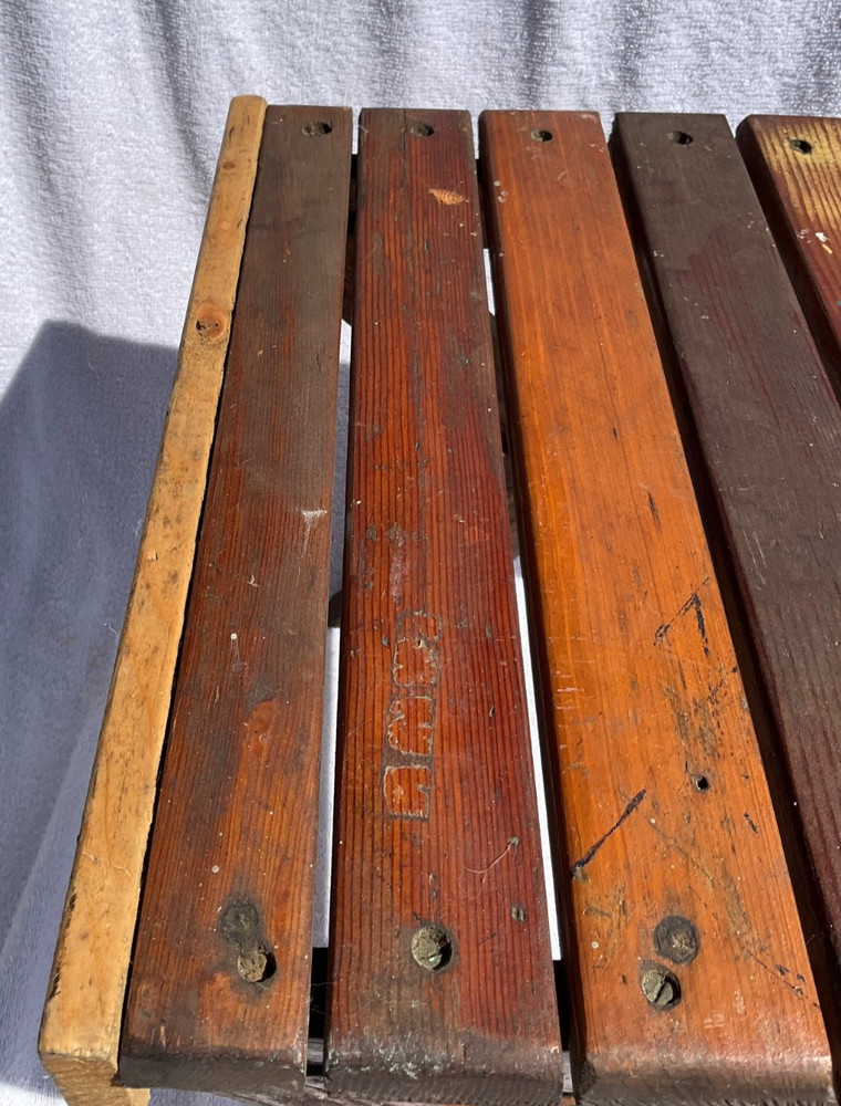 Vintage Folding Wooden Step Stool Seat
