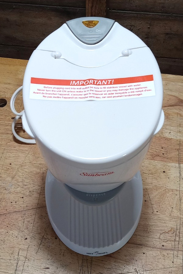 Sunbeam Hot Shot Hotshot Water Dispenser White Model 6170