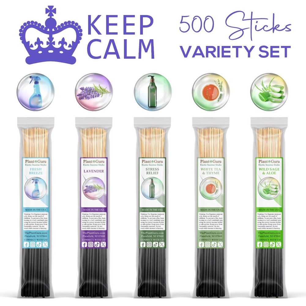 KEEP CALM & RELAX Incense Sticks 11" Variety Pack Bulk 500 Wholesale Set
