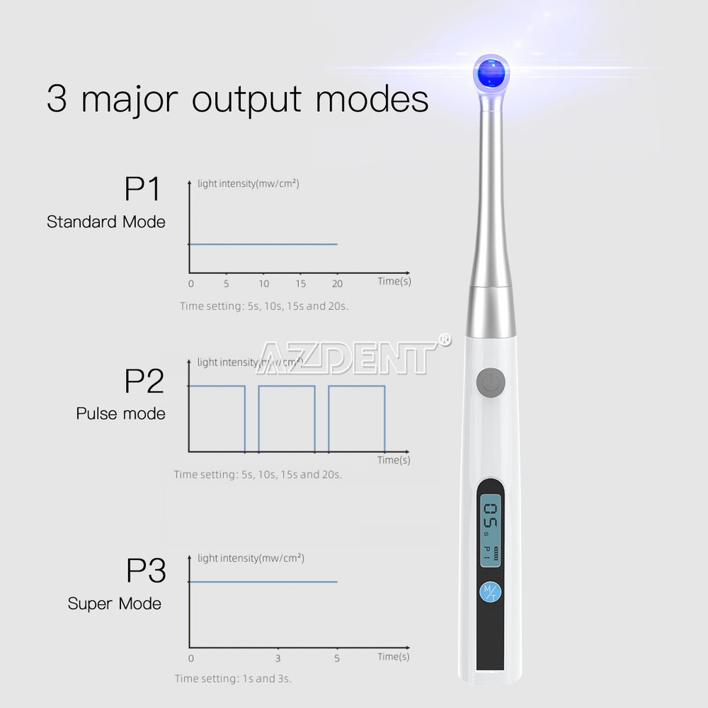 Dental Wireless LED Curing Light 1 Second Cure Lamp 1400mw/cm²