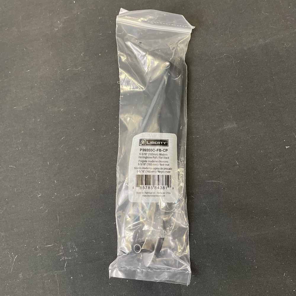 6-5/16" Herringbone Pull Flat Black P39355C-FB-CP