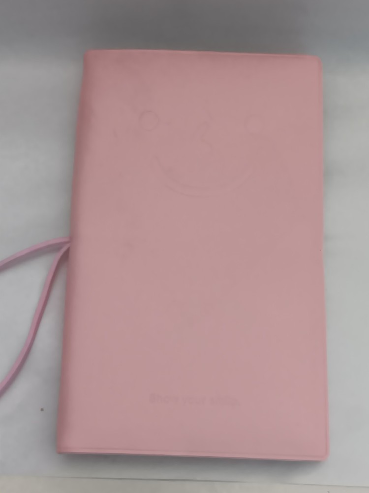 small/notepad/Smile/pink/plastic cover/elastic closure