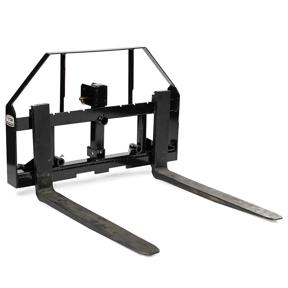 Titan Attachments Standard Series 3 Point Pallet Fork Frame, 48" Fork Blades