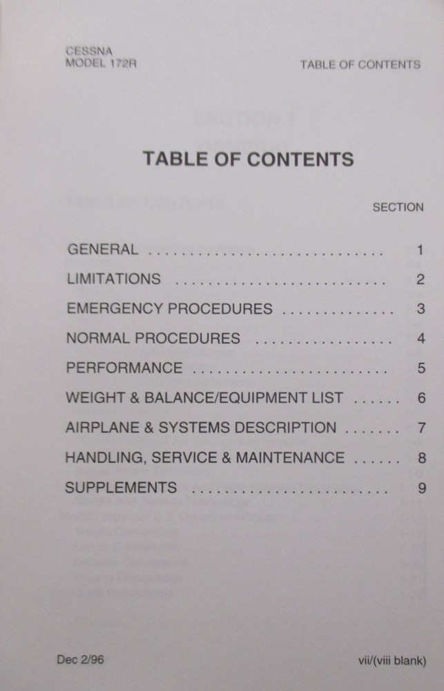 Skyhawk Model 172R Information Manual