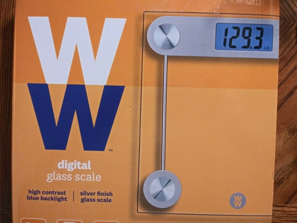 WW Wellness Works Digital Glass Scale Easy to Use Highly Visible Blue Backlight