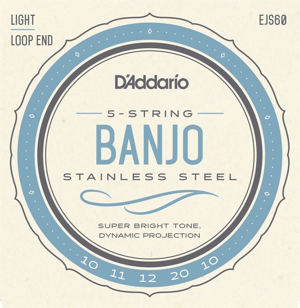 D'Addario Banjo Strings EJS60 Stainless Steel Light Loop End EJS60