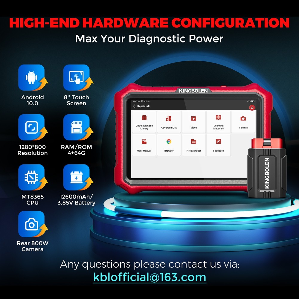KINGBOLEN K8 PRO OBD2 Scanner Car Diagnostic Tool Coding All System CANFD DOIP