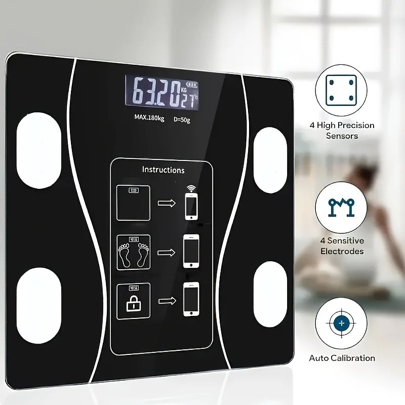 Digital Body Weight Scale Backlit Display High Precision Bluetooth Bathroom Scal