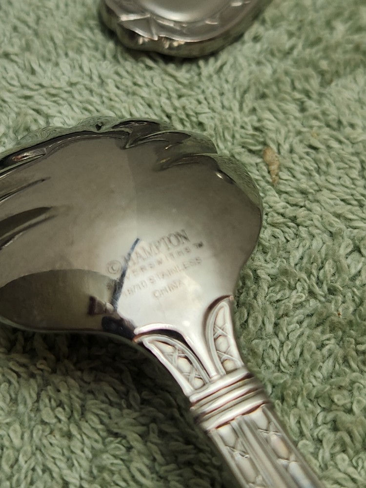 8 pc Hampton Silversmiths Nobility Fork, Steak & Table Knife, Soup & Sugar Spoon